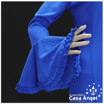 TRAJE DE FLAMENCA DE PUNTO COLOR AZUL