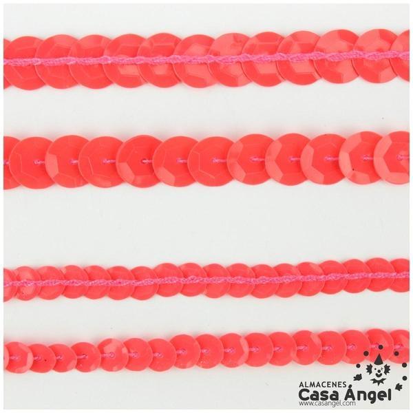 LENTEJUELA CONTINUA CUBETA ROJO CORAL SÓLIDO