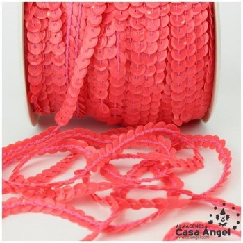 LENTEJUELA CONTINUA CUBETA ROJO CORAL SÓLIDO