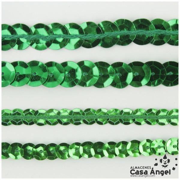 LENTEJUELA CONTINUA CUBETA VERDE BRILLO METÁLICO