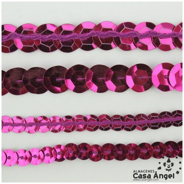 LENTEJUELA CONTINUA CUBETA FUCSIA BRILLO METÁLICO