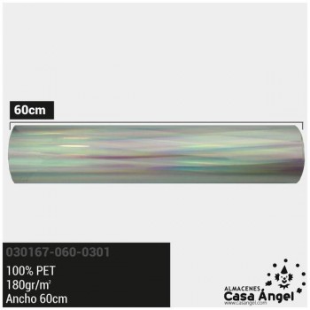 ACETATO PLATA BRILLO IRIDISCENTE 60cm