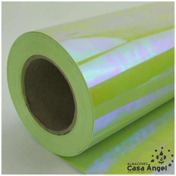 ACETATO VERDE PISTACHO BRILLO IRIDISCENTE 60cm