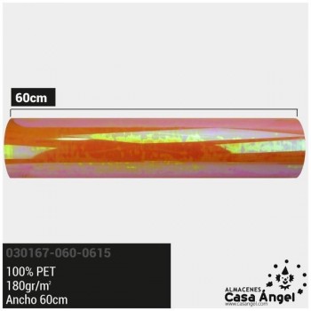 ACETATO NARANJA BRILLO IRIDISCENTE 60cm
