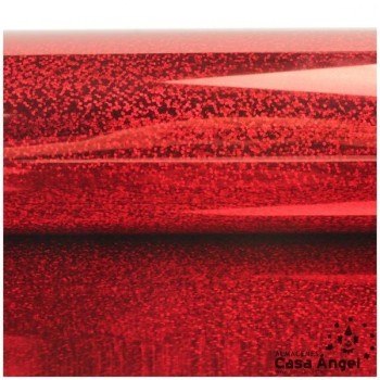 ACETATO ROJO BRILLO HOLOGRAMA 60cm
