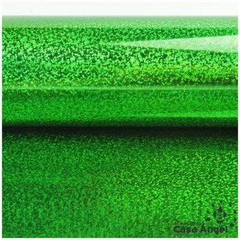 ACETATO VERDE BRILLO HOLOGRAMA 60cm