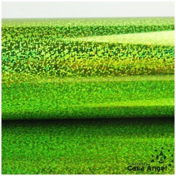 ACETATO VERDE PISTACHO BRILLO HOLOGRAMA 60cm