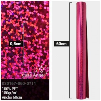 ACETATO FUCSIA BRILLO HOLOGRAMA 60cm