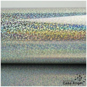 ACETATO PLATA BRILLO HOLOGRAMA 50cm Y 60cm