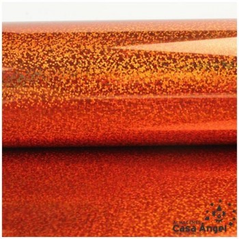 ACETATO NARANJA COBRE BRILLO HOLOGRAMA 60cm