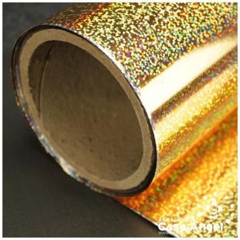 ACETATO ORO BRILLO HOLOGRAMA DOBLE CARA 60cm