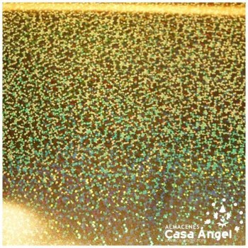 ACETATO ORO BRILLO HOLOGRAMA DOBLE CARA 60cm