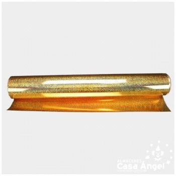 ACETATO ORO BRILLO HOLOGRAMA DOBLE CARA 60cm