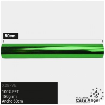 ACETATO VERDE BRILLO METÁLICO 50cm Y 60cm