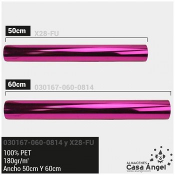 ACETATO FUCSIA BRILLO METÁLICO 50cm y 60cm