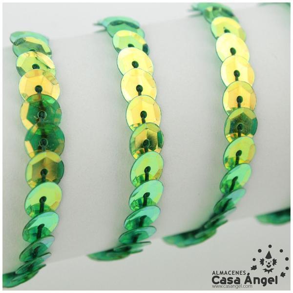 LENTEJUELA CONTINUA IRISADA ESPECIAL CUBETA VERDE 6mm