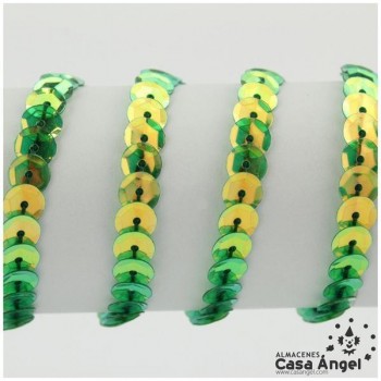 LENTEJUELA CONTINUA IRISADA ESPECIAL CUBETA VERDE 6mm