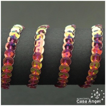 LENTEJUELA CONTINUA IRISADA ESPECIAL CUBETA FUCSIA 6mm
