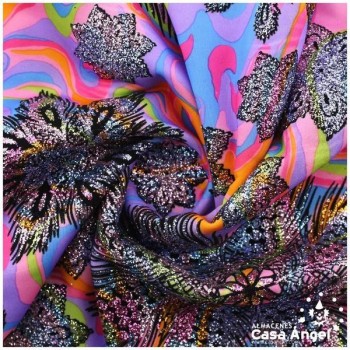 LYCRA ESTAMPADA GLITTER ARCO IRIS 150cm