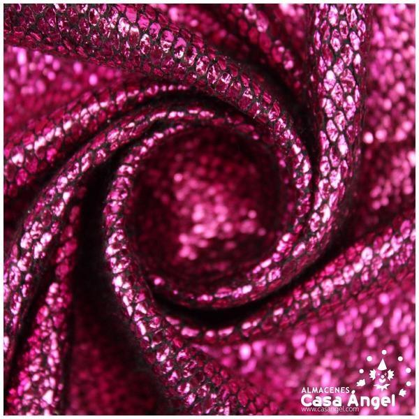 CHAPETA FUCSIA DE ALGODÓN CON CAPA BRILLANTE 145cm