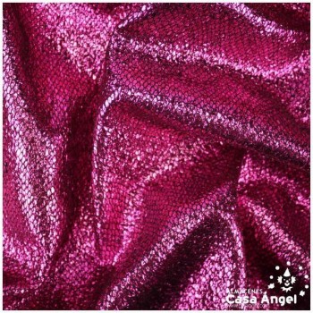 CHAPETA FUCSIA DE ALGODÓN CON CAPA BRILLANTE 145cm
