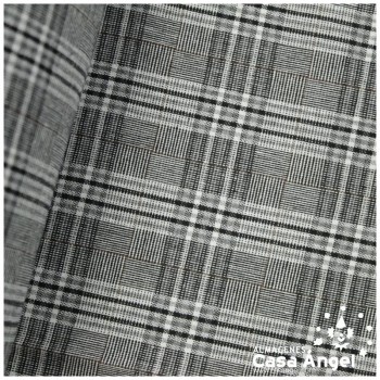 TELA LINO SINTÉTICO PRÍNCIPE DE GALES GRIS 150cm