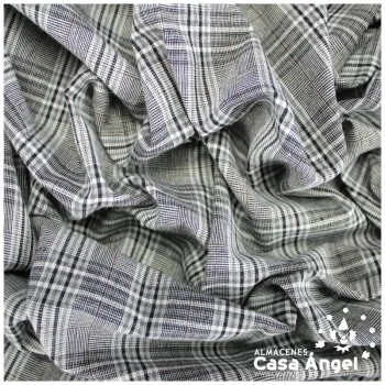 TELA LINO SINTÉTICO PRÍNCIPE DE GALES GRIS 150cm
