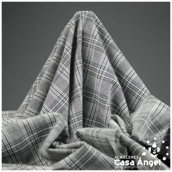 TELA LINO SINTÉTICO PRÍNCIPE DE GALES GRIS 150cm