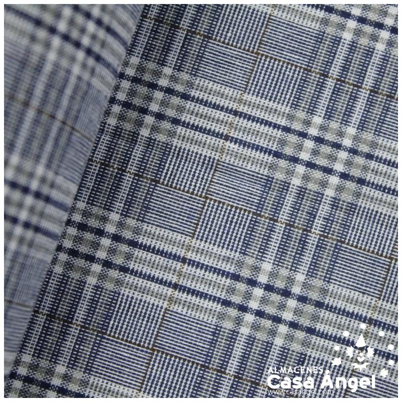 TELA LINO SINTÉTICO PRÍNCIPE DE GALES AZUL 150cm