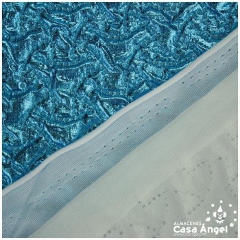 PUNTO TURQUESA CON ACOLCHADO LAMÉ SERIE PADDY 150cm