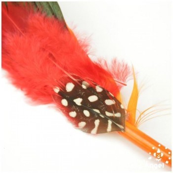 ADEREZO PAR DE PLUMAS MIXTAS PARAÍSO 28cm