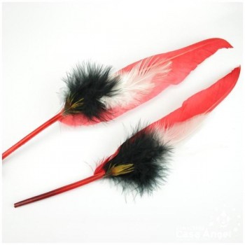 ADEREZO PAR DE PLUMAS MIXTAS FLAMINGO 28cm