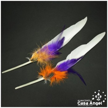 ADEREZO PAR DE PLUMAS MIXTAS OASIS 28cm