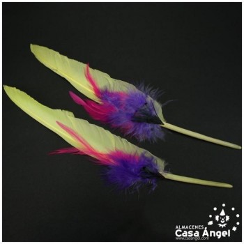 ADEREZO PAR DE PLUMAS MIXTAS SUNSET 28cm