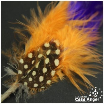 ADEREZO PAR DE PLUMAS COMBINADAS 14cm