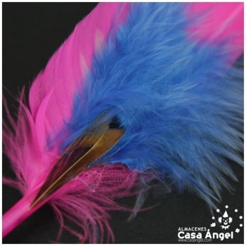 ADEREZO PAR DE PLUMAS MIXTAS COLIBRÍ 18cm