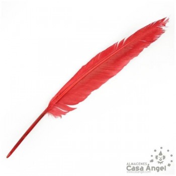 BOLSA DE 10 PLUMAS ROJO DE GANSO