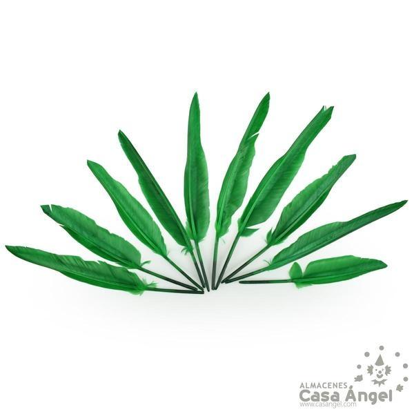 BOLSA DE 10 PLUMAS VERDES DE GANSO