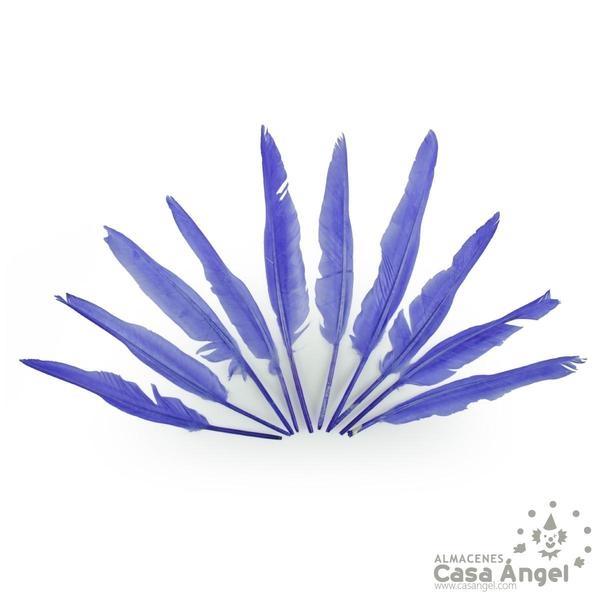 BOLSA DE 10 PLUMAS AZUL DE GANSO