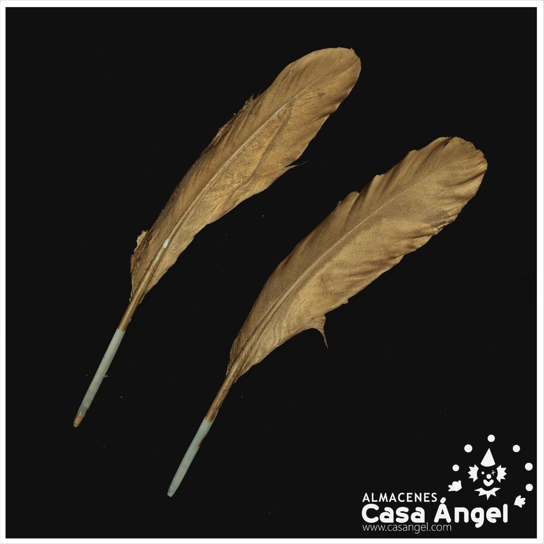PAR DE PLUMAS DE PATO PLATEADAS 18cm