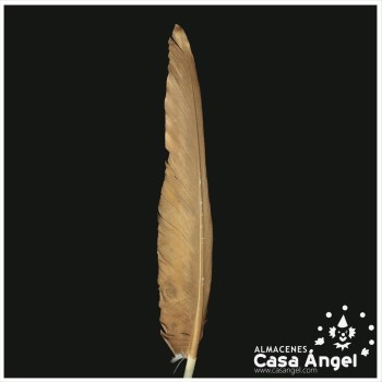 PAR DE PLUMAS DE PATO ORO METALIZADO 24cm