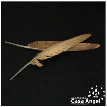 PAR DE PLUMAS DE PATO ORO METALIZADO 24cm