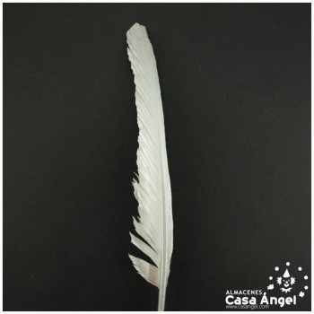 PAR DE PLUMAS DE PATO PLATEADAS 24cm