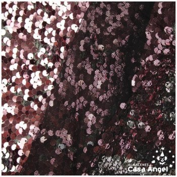 TELA DE LENTEJUELAS ROSA Y PLATA REVERSIBLES SERIE CENTELLAS 140cm