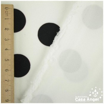BIO ELASTIC DE LUNARES NEGROS EN FONDO BLANCO 150cm