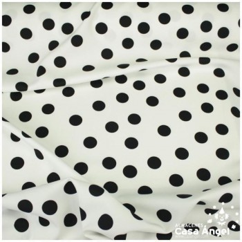 BIO ELASTIC DE LUNARES NEGROS EN FONDO BLANCO 150cm