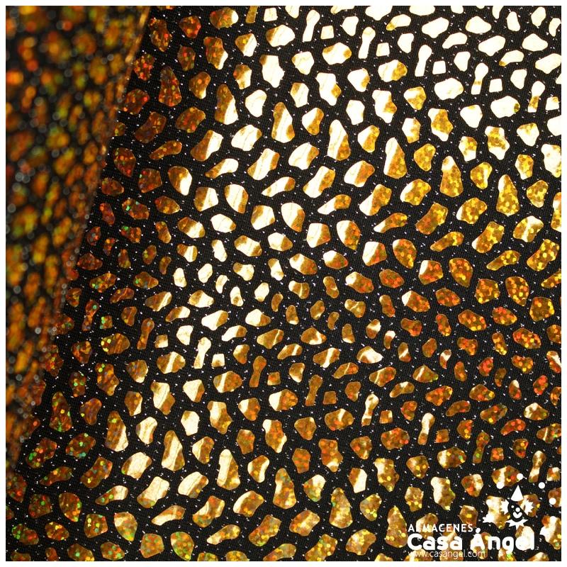 PUNTO FIESTA CON ACETATO ORO HOLOGRAMA SERIE DRAC-ARIS 150cm