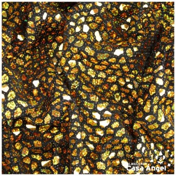 PUNTO FIESTA CON ACETATO ORO HOLOGRAMA SERIE DRAC-ARIS 150cm