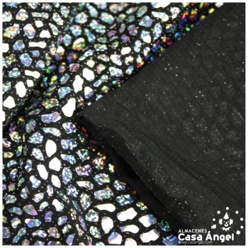 PUNTO FIESTA CON ACETATO PLATA HOLOGRAMA SERIE DRAC-ARIS 150cm
