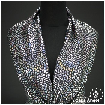 PUNTO FIESTA CON ACETATO PLATA HOLOGRAMA SERIE DRAC-ARIS 150cm
